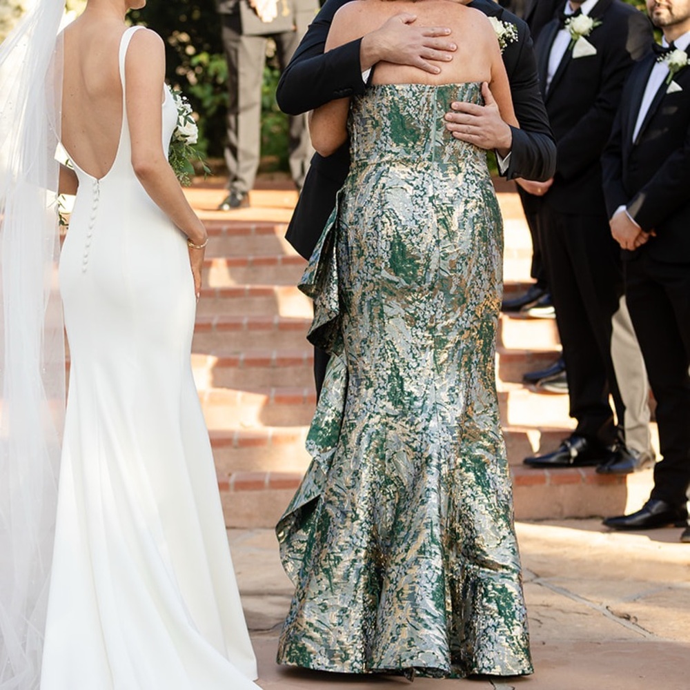Strapless Green and Silver Dress - Picture 4 of 10